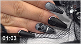 Nail art: "Scary Skull" with plasticine 4D gel - black