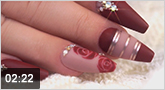 Nail art: "Autumn Roses" with Jolifin Painting-Gel - dark red