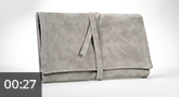 Jolifin brush bag - leather look grey