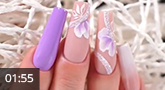 Nail art : "Purple White Flower" (fleur blanche pourpre)