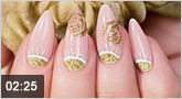 Trendstyle : Nail Art Golden Flowers 