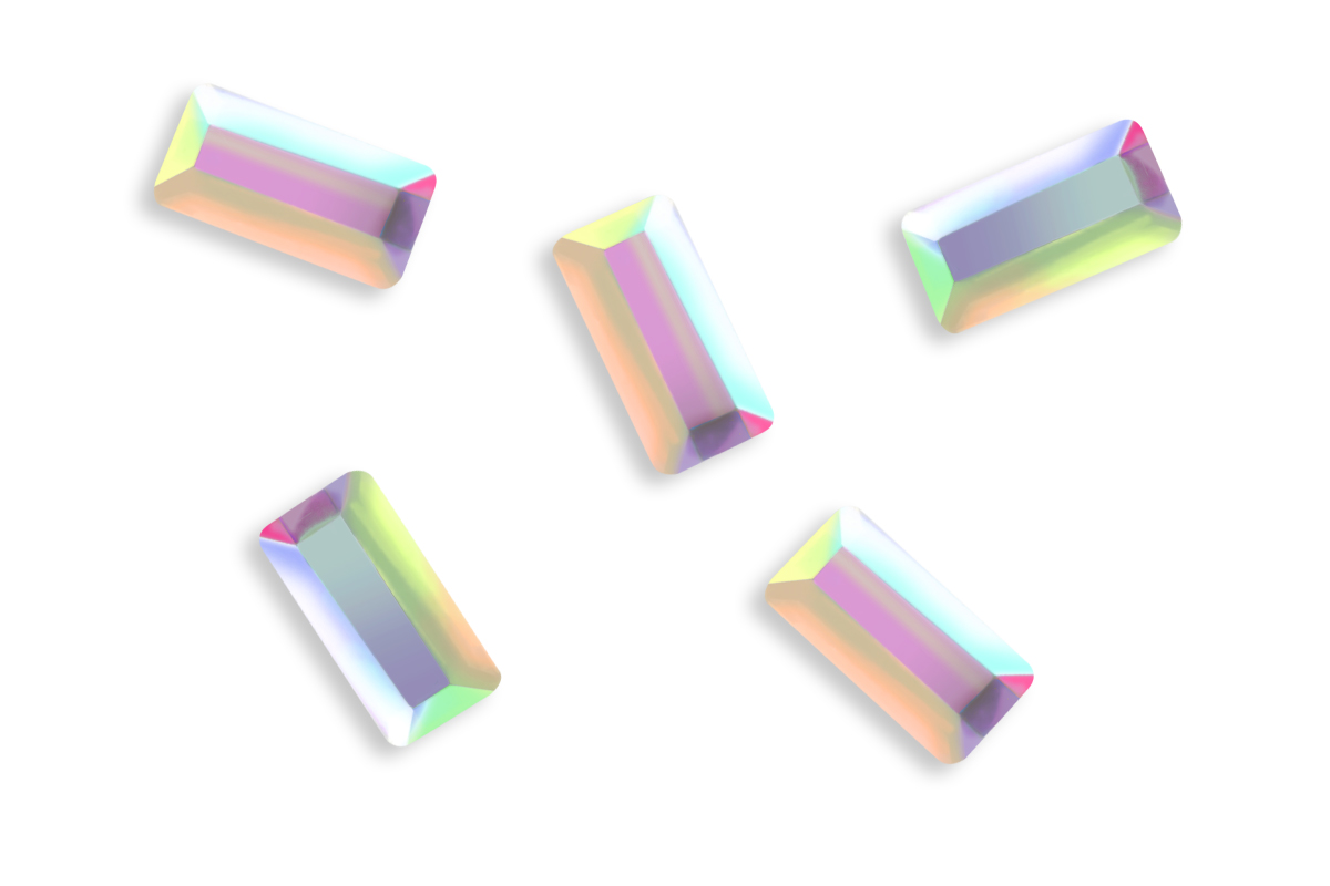 Jolifin LAVENI Strass-Diamond - small rectangle irisierend