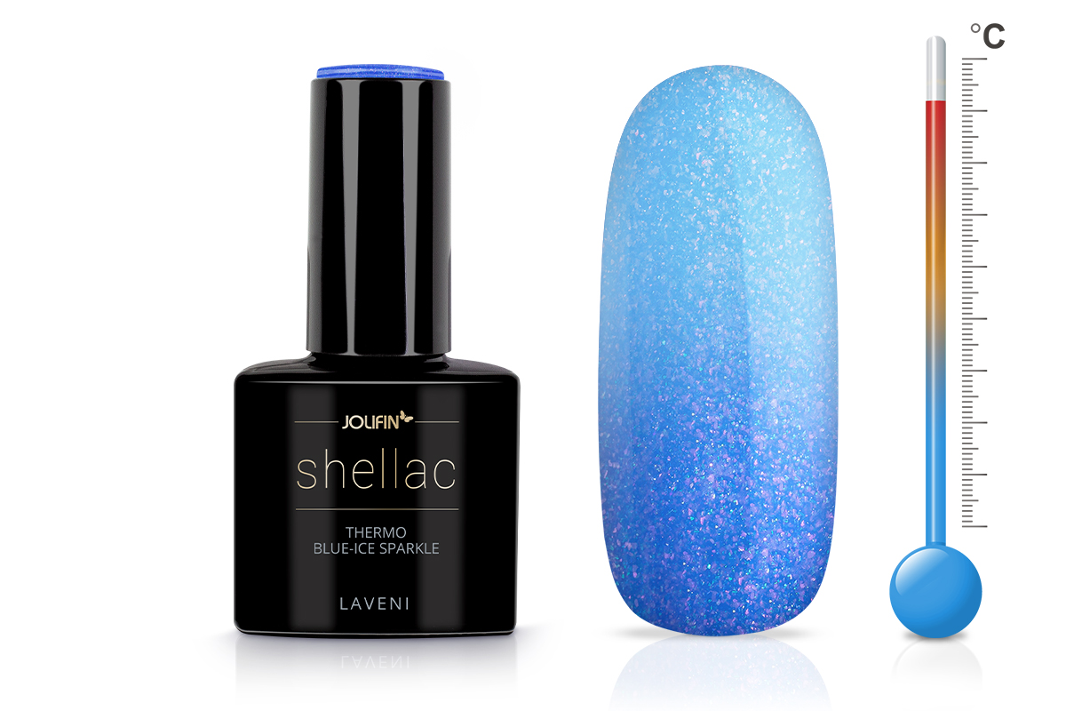 Jolifin Laveni Shellac Thermo Blue Ice Sparkle 12ml Pretty Nail Shop 24