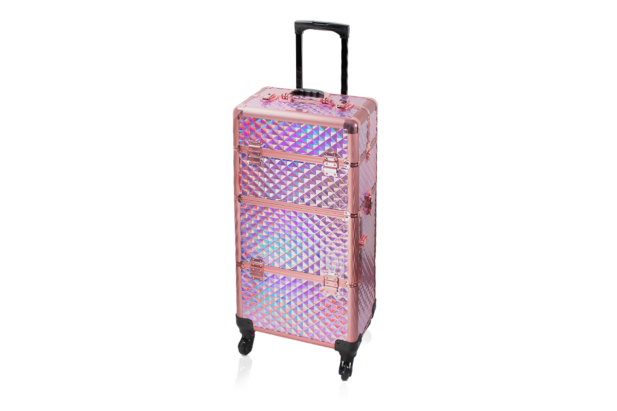 Jolifin Trolley Koffer - rosy hologramm - B-Ware