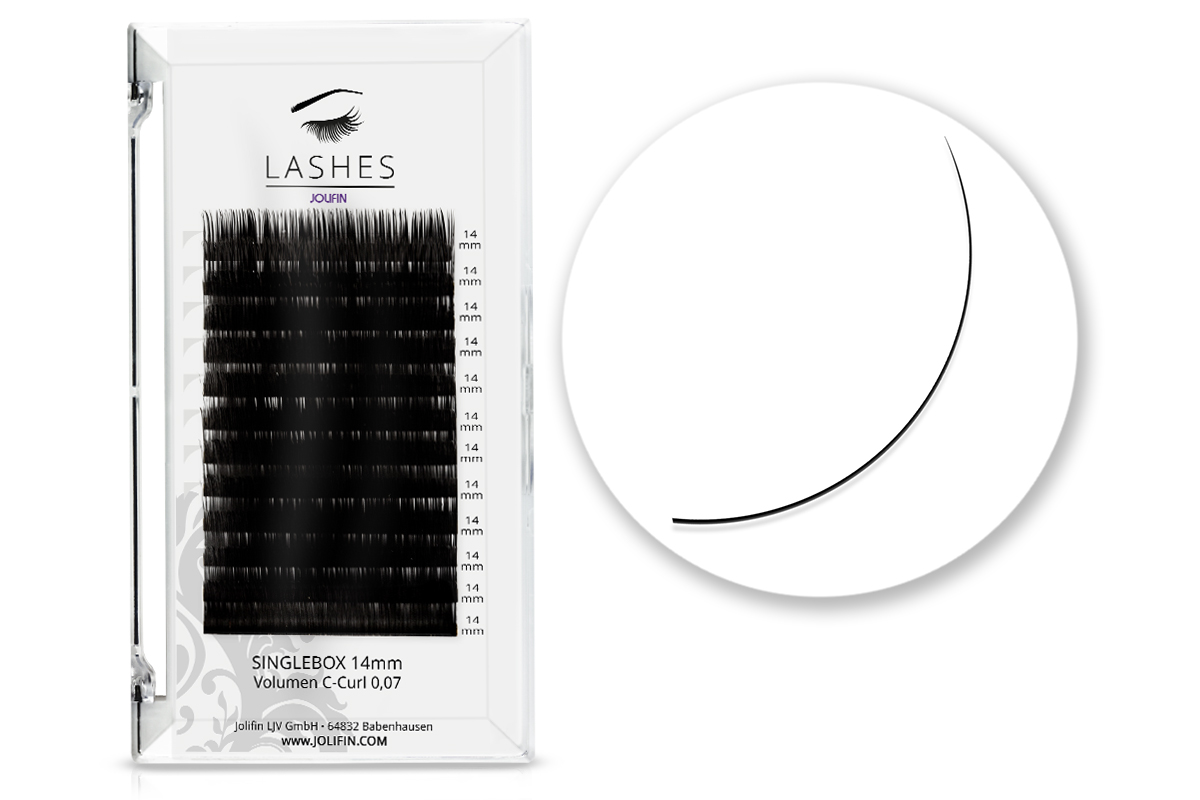 Jolifin Lashes - SingleBox 14mm - Volumen C-Curl 0,07