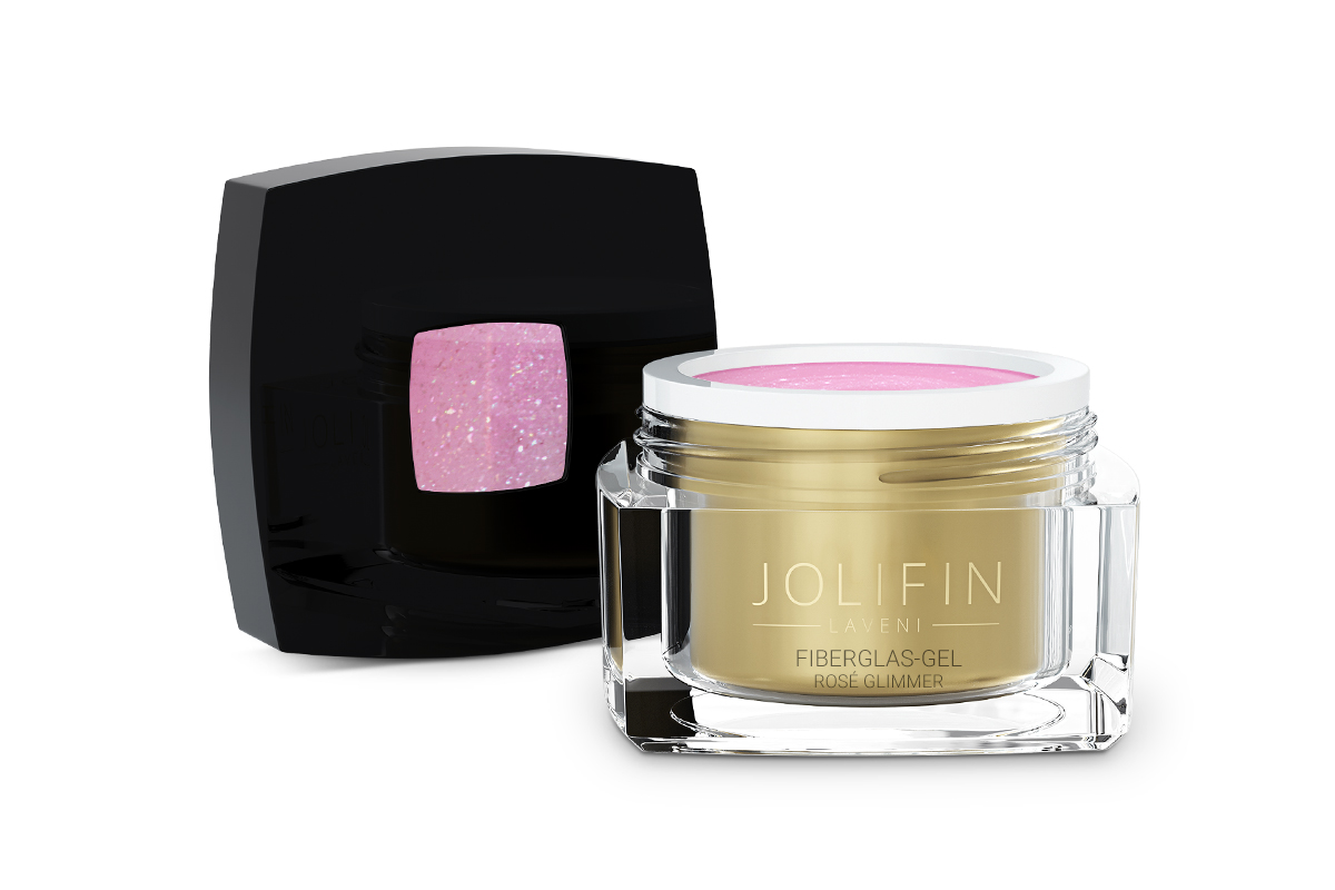 Jolifin LAVENI - Fiberglas-Gel rosé Glimmer 15ml