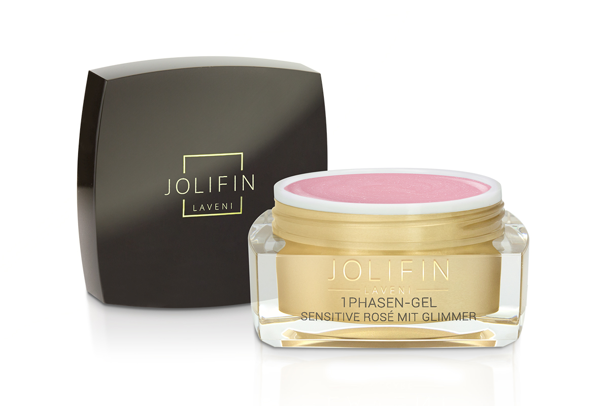 Jolifin LAVENI - 1Phasen-Gel sensitive rosé mit Glimmer 15ml