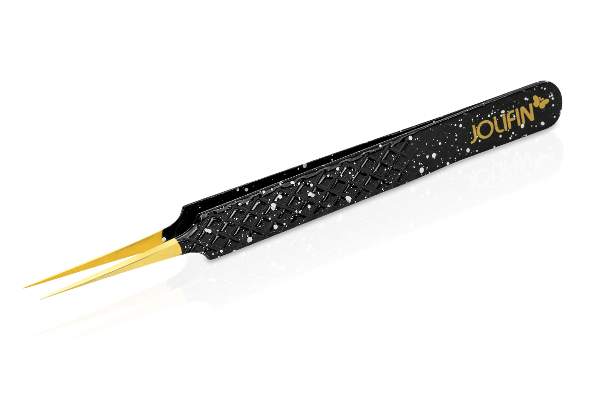 Jolifin Lashes - Premium Tweezers gold straight type 3