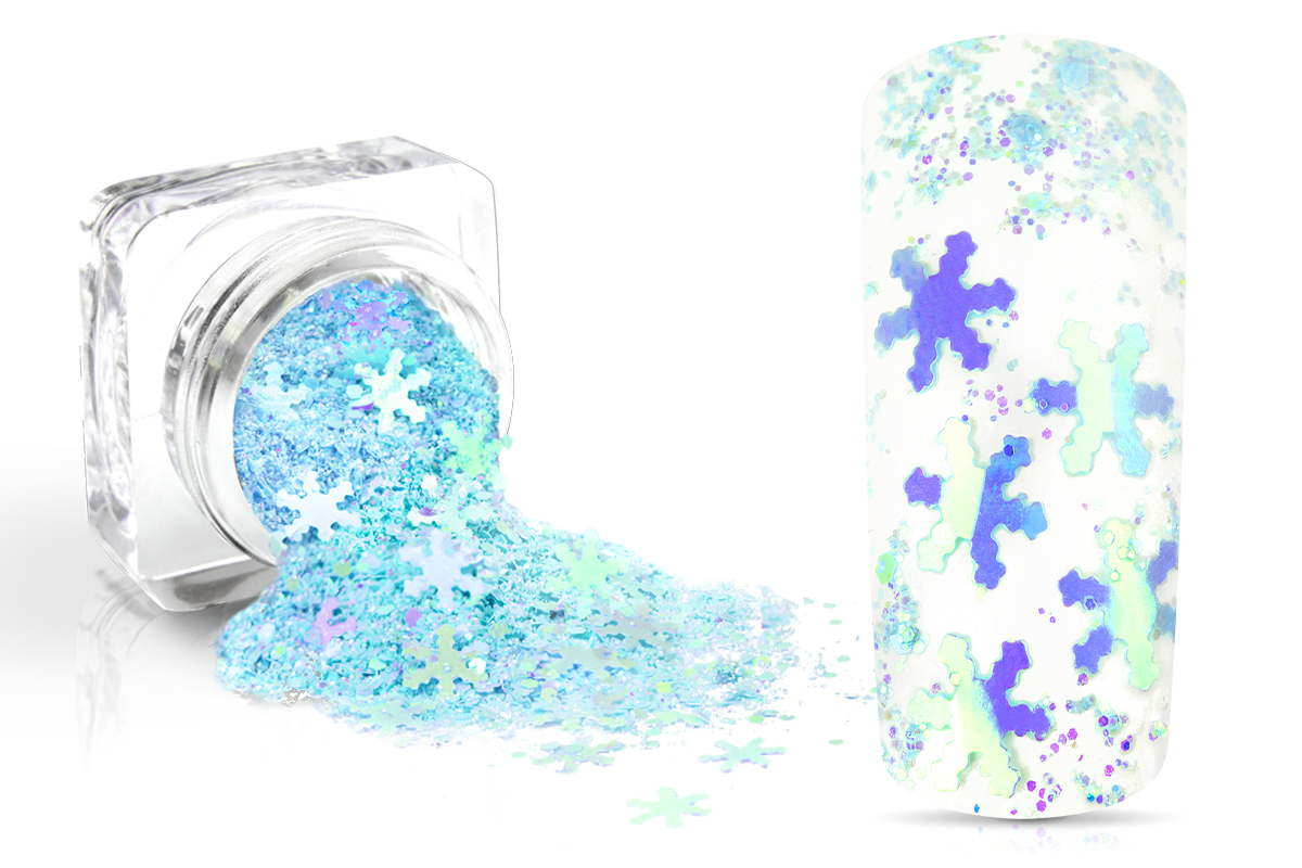 Jolifin Snowflake Glitter - ice blue