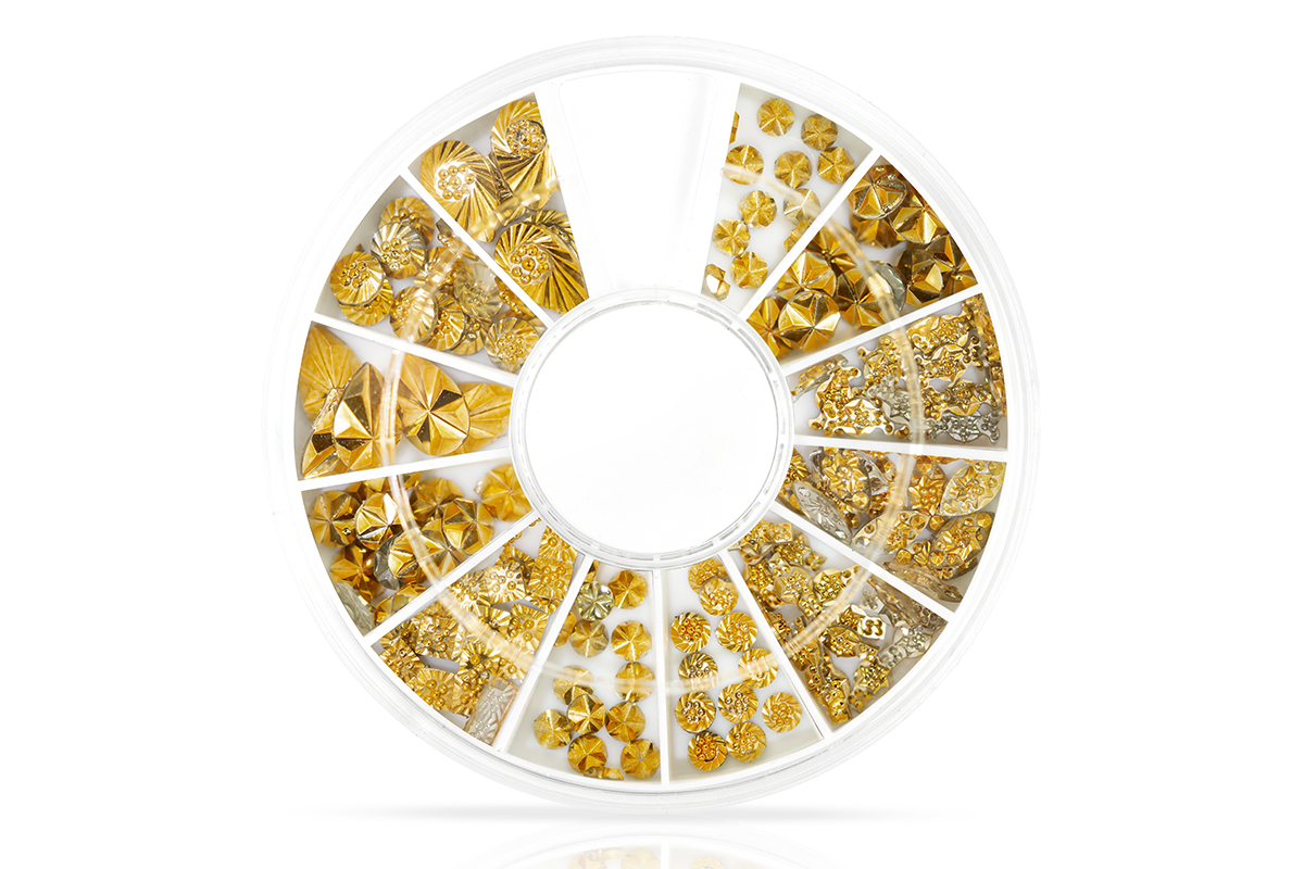 Jolifin Strass-Display - goldene Ornamente