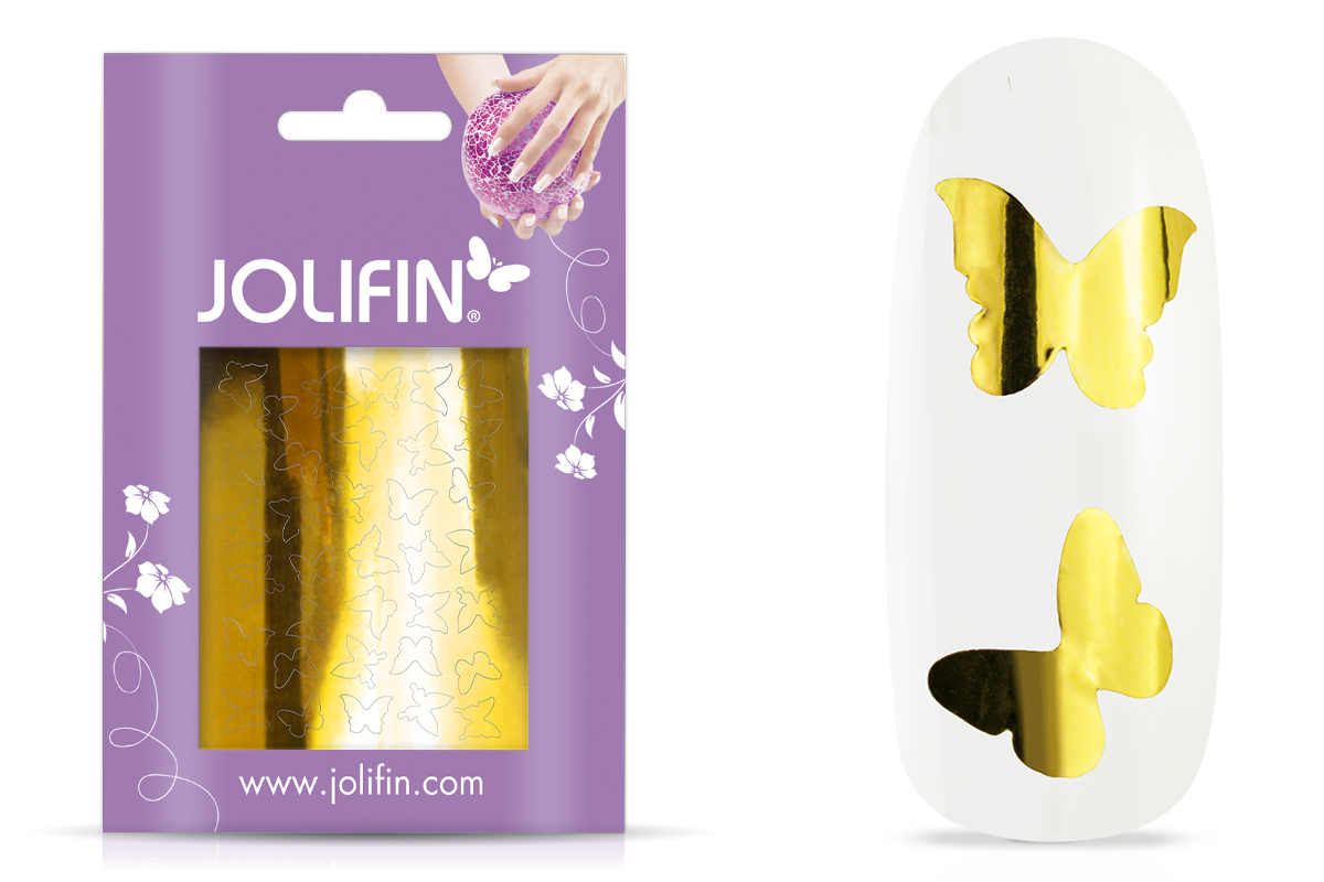 Jolifin Metallic Sticker - Butterfly gold chrome