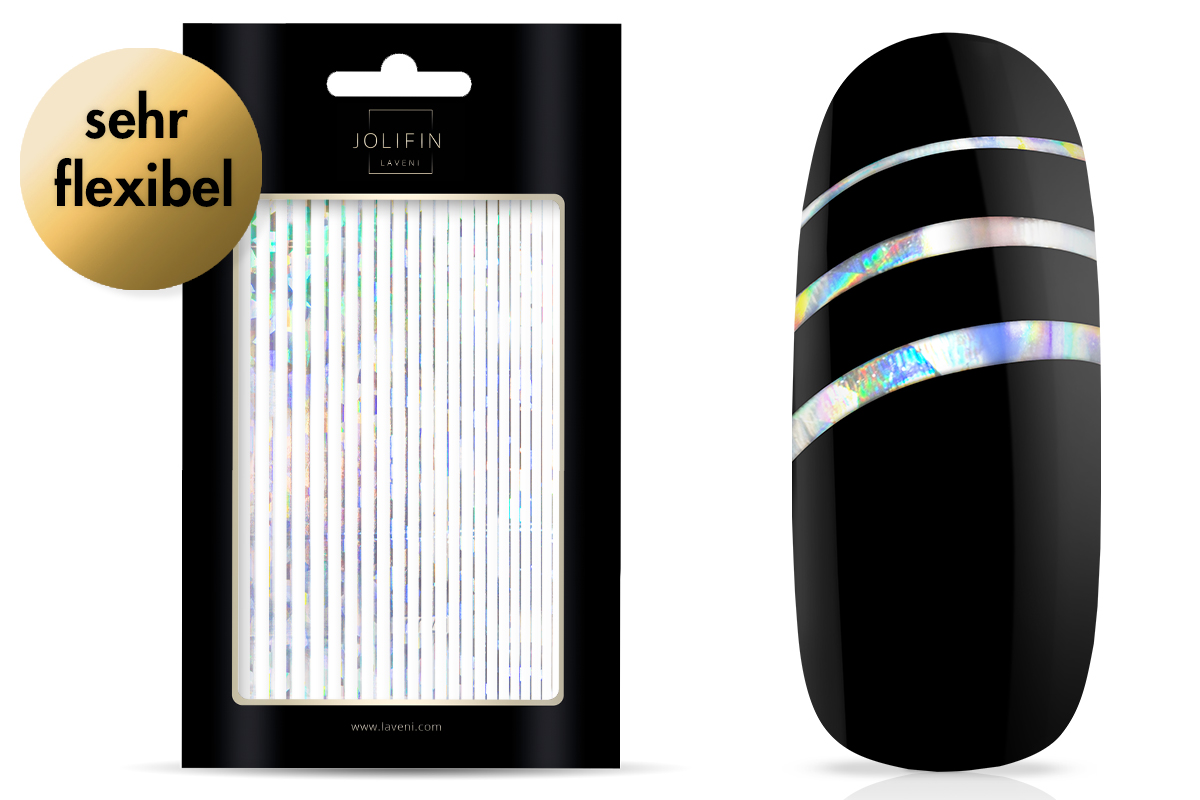 Jolifin LAVENI XL Sticker - Stripes Hologram silver