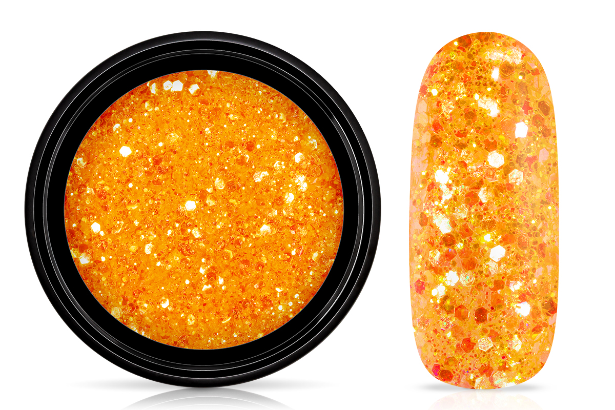 Jolifin LAVENI Nightshine Glitter - glossy neon-orange