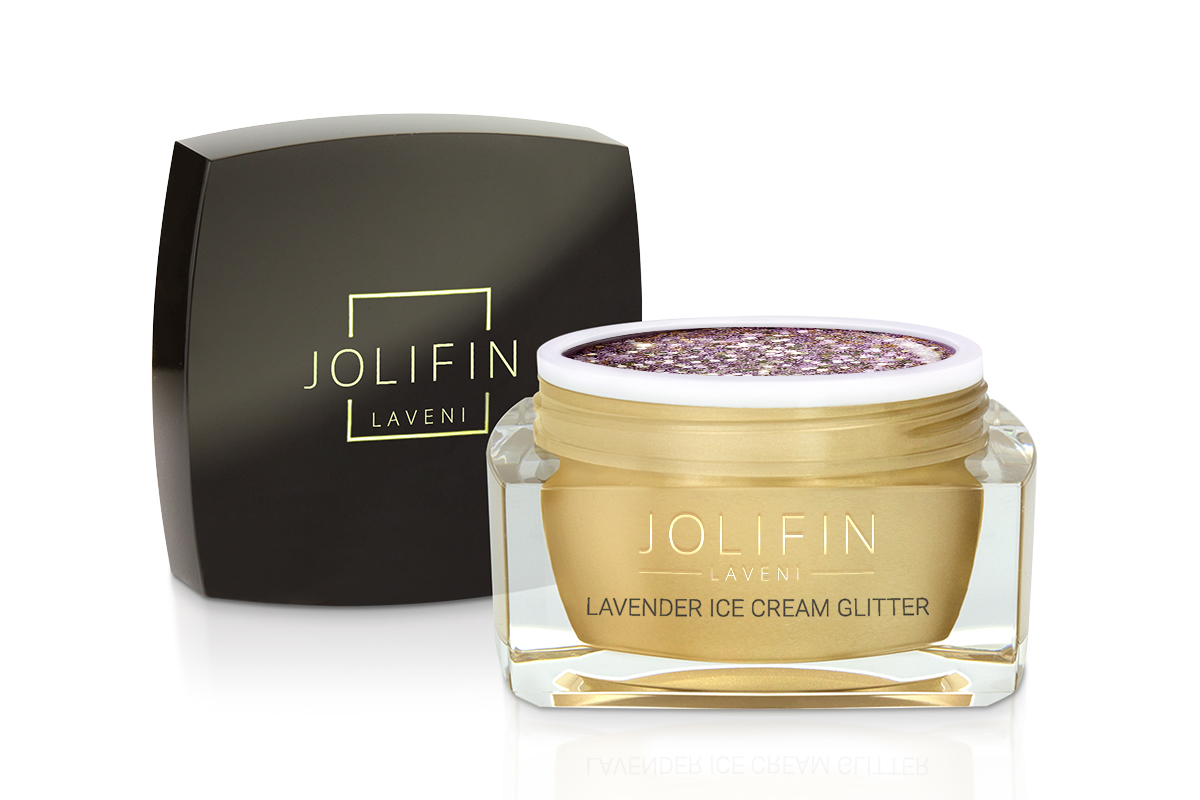 Jolifin LAVENI Farbgel - lavender ice cream Glitter 5ml 