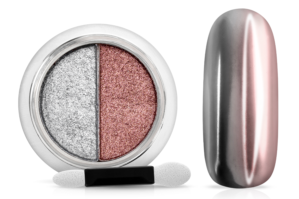 Jolifin Mirror-Chrome Compact Pigment - silver & rosé-gold