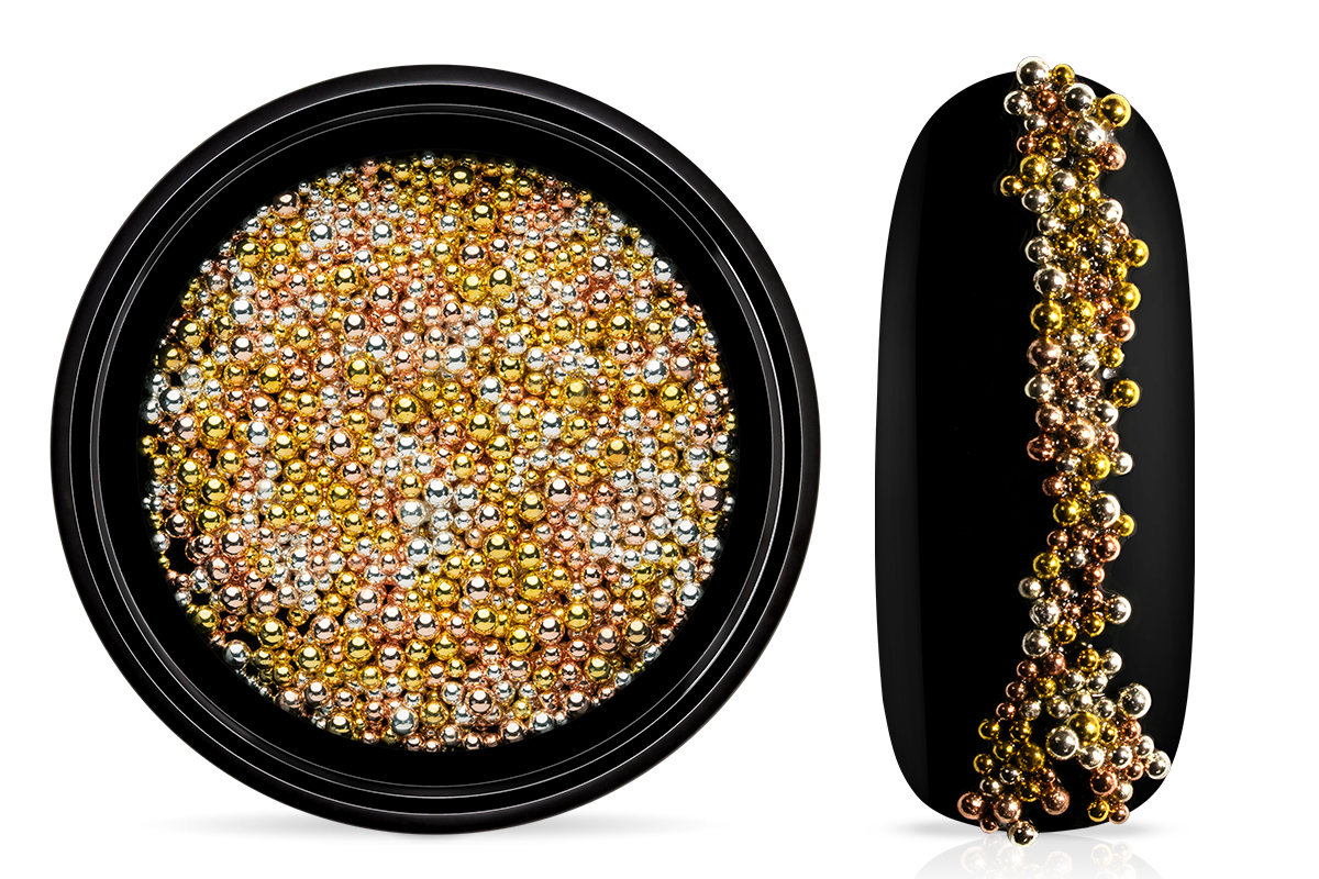 Jolifin LAVENI Magnetic Micro Pearls Mix - rosé-gold & silver & gold