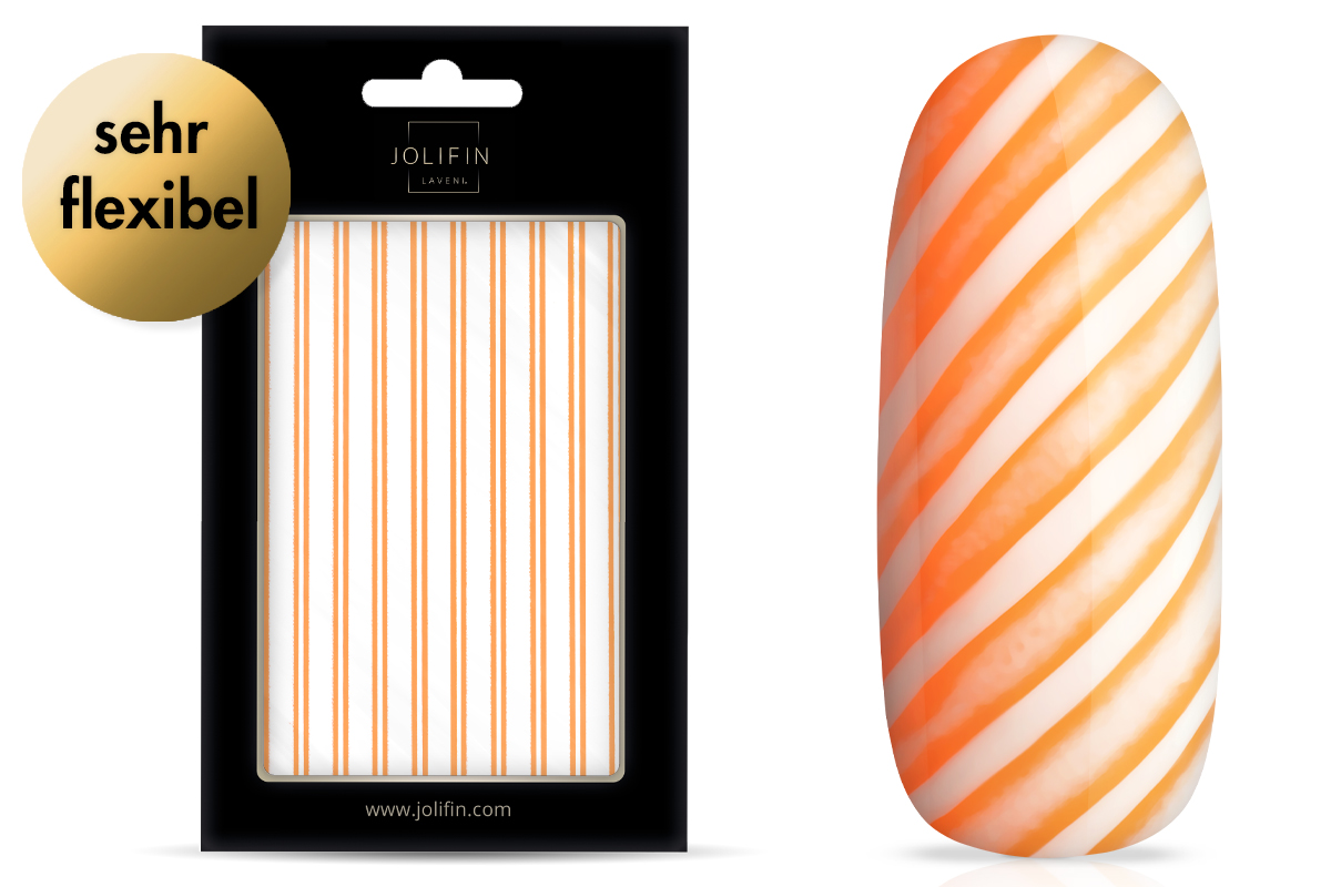 Jolifin LAVENI XL Sticker - Stripes neon-orange flash