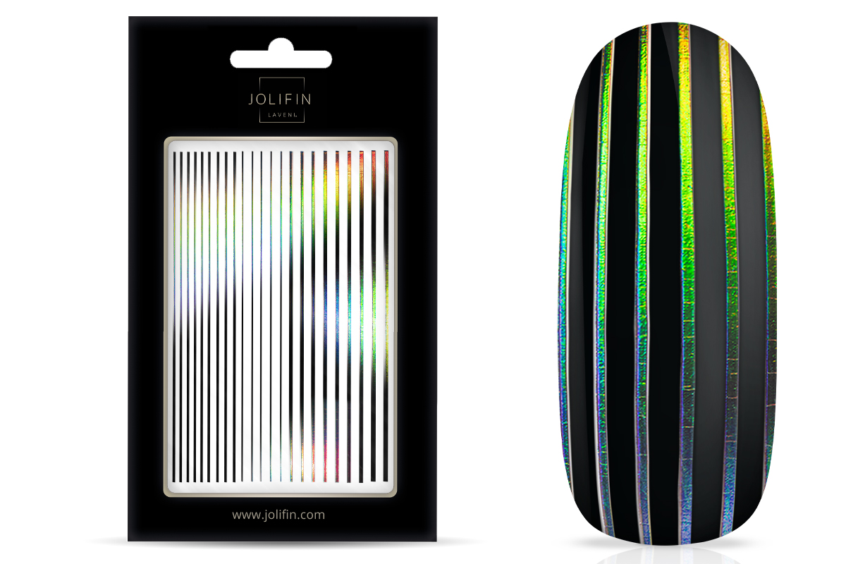Jolifin LAVENI XL Sticker - Stripes Hologramm black
