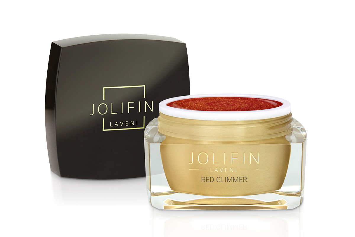 Jolifin LAVENI Farbgel - red Glimmer 5ml