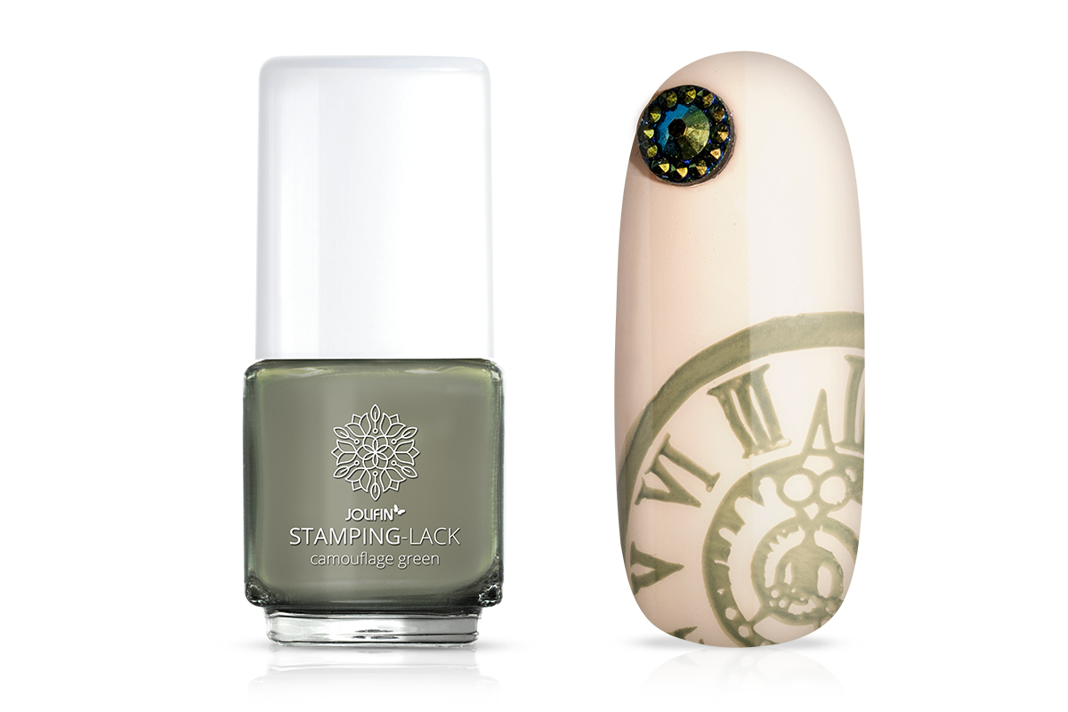 Jolifin Stamping-Lack - camouflage green 12ml