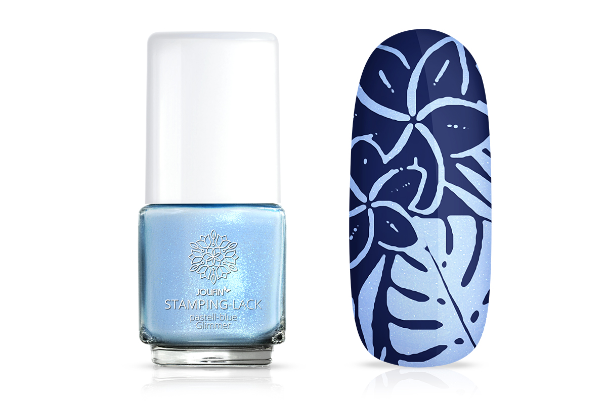 Jolifin Stamping-Lack - pastell blue glimmer 12ml