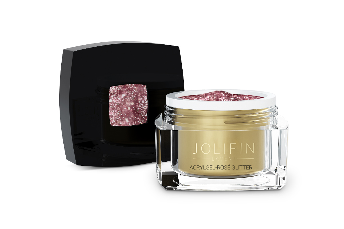 Jolifin LAVENI AcrylGel - rosé Glitter 15ml