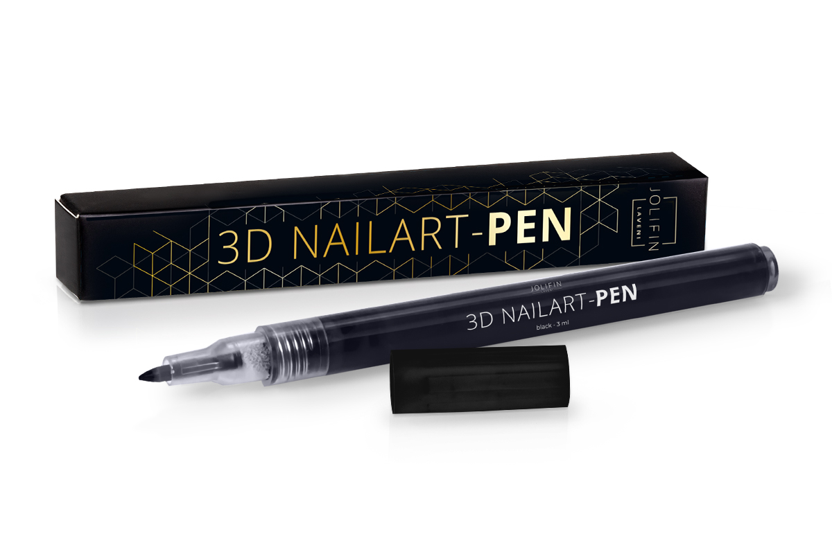 Jolifin LAVENI 3D Nailart-Pen - black