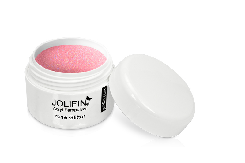 Jolifin Acryl Farbpulver - rose Glitter 5g