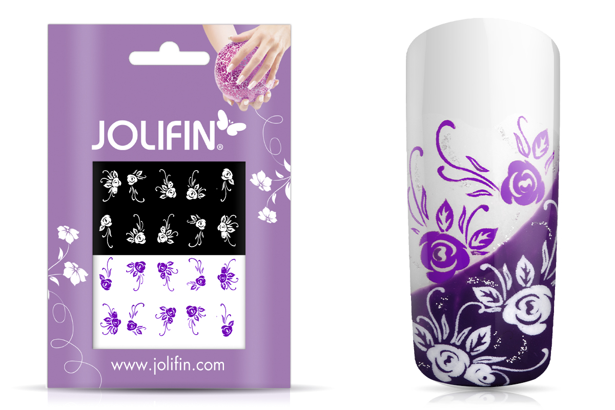 Jolifin Nailart Tattoos purple and white Nr. 6