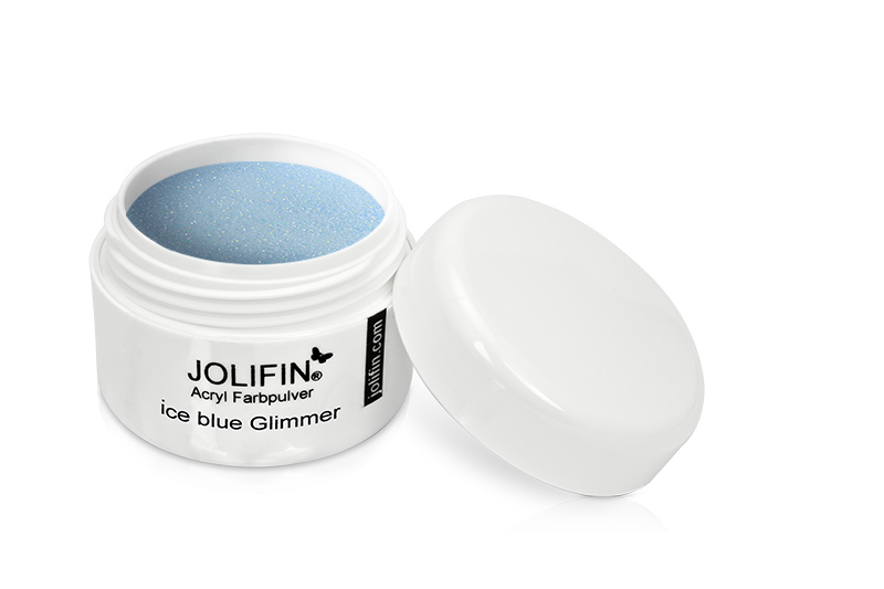 Jolifin Acryl Farbpulver - ice blue Glimmer 5g