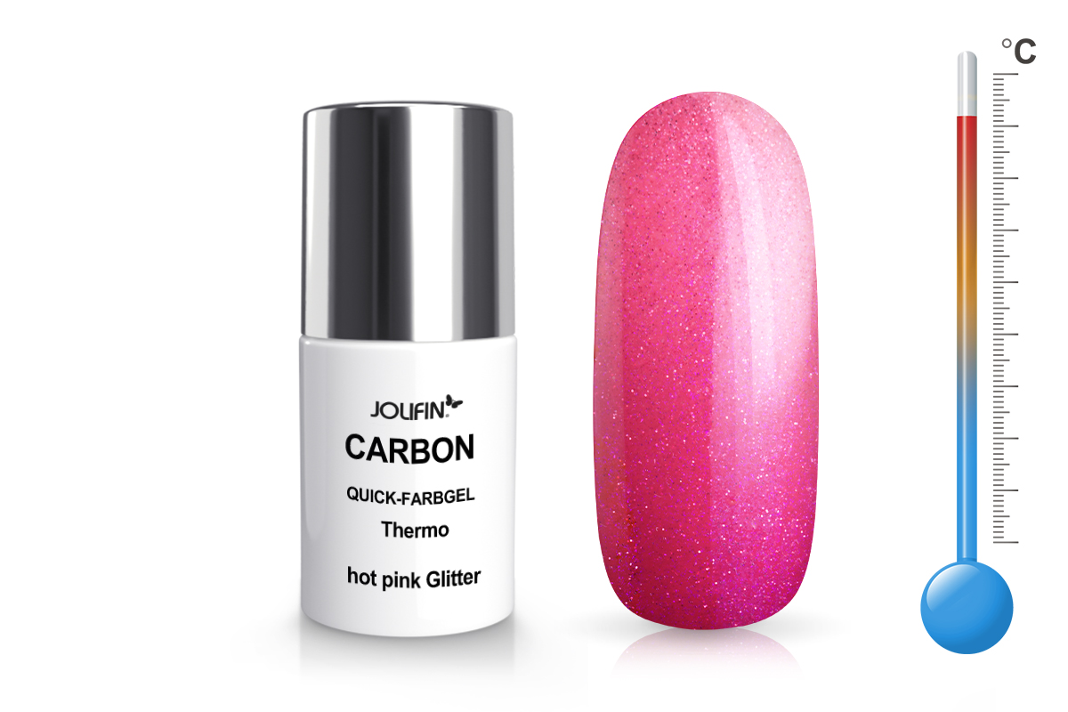 Jolifin Carbon Quick-Farbgel Thermo hot pink glitter 11ml