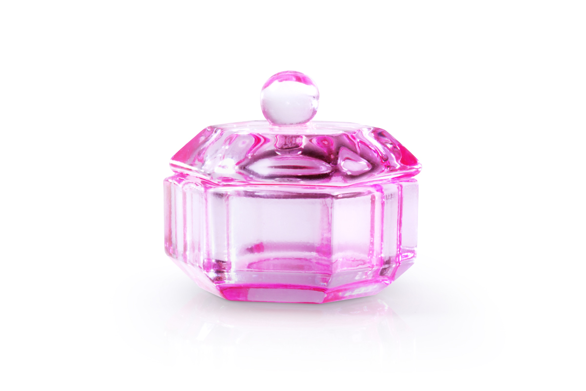 Jolifin glass container with lid pink