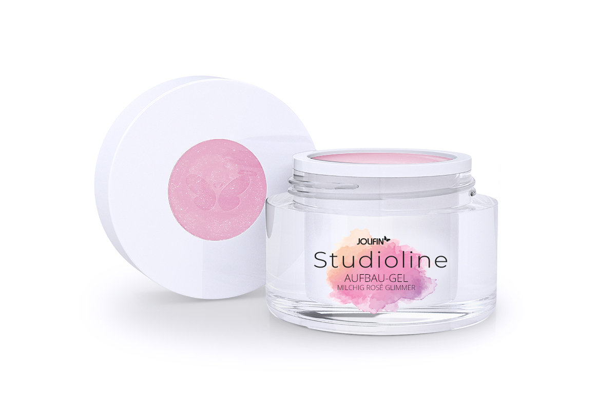 Jolifin Studioline - Aufbau-Gel milchig rosé Glimmer 5ml