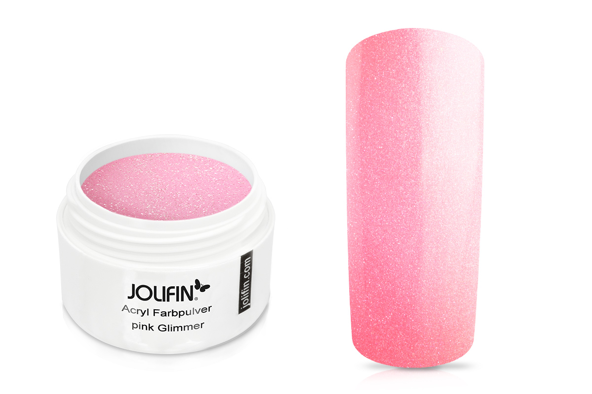 Jolifin Acryl Farbpulver - pink Glimmer 5g