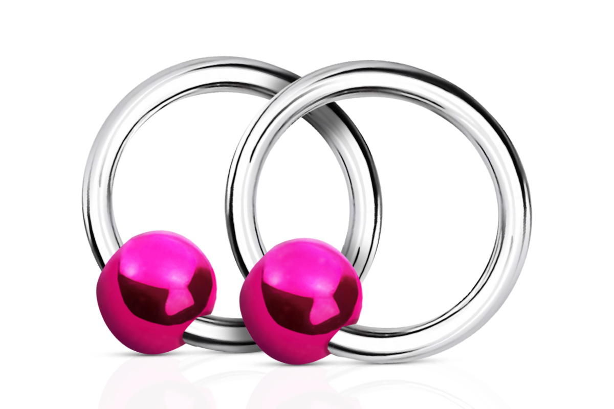 Jolifin Nagel-Piercing 925 Silber - Kugel Pink