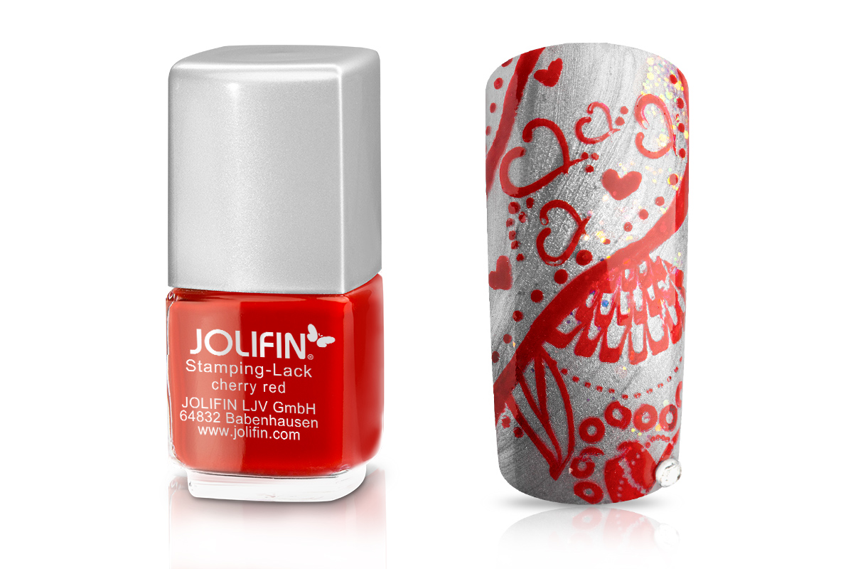 Jolifin Stamping-Lack - cherry-red 12ml