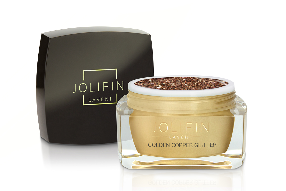 Jolifin LAVENI Farbgel - golden copper Glitter 5ml