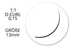 Jolifin Lashes - SingleBox 13mm - 1:1 D-Curl 0,15