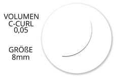 Jolifin Lashes - SingleBox 8mm - Volumen C-Curl 0,05