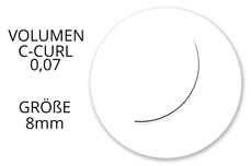 Jolifin Lashes - SingleBox 8mm - Volumen C-Curl 0,07