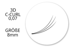 SingleBox 8mm - 3D Wimpernfächer C-Curl 0,07