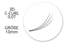 SingleBox 10mm - 3D Wimpernfächer C-Curl 0,07