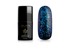 Jolifin LAVENI Glossy sealing gel without sweating layer - icy Glitter 11ml