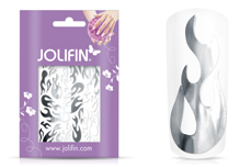 Jolifin Metallic Sticker - Flame silver chrome