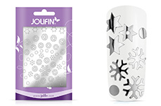 Jolifin Metallic Sticker - Snowflakes silver chrome