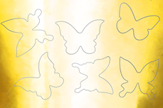 Jolifin Metallic Sticker - Butterfly gold chrome
