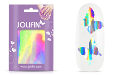 Jolifin Aurora Sticker - Butterfly silver rainbow