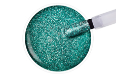 Jolifin LAVENI Shellac - Matt-Effekt aqua Glitter 12ml