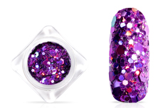 Jolifin Hexagon Glitter Mix - hologramme violet