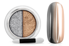 Pigment compact Mirror-Chrome de Jolifin - argent et cuivre